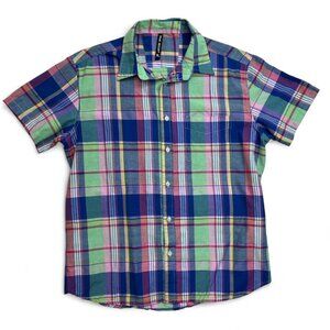 True Rock Men’s Plaid Short Sleeve Button Up Shirt (XL)